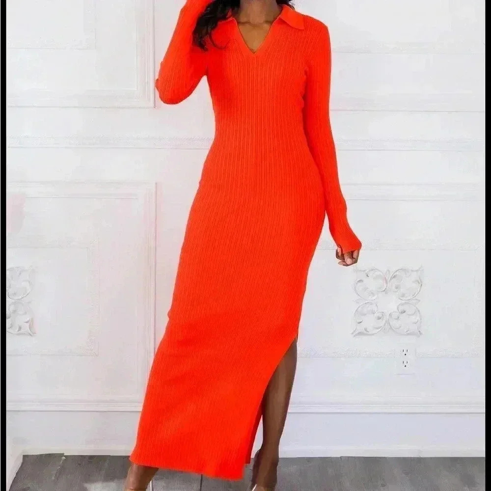 Long sleeve sweater dress